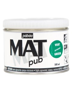 Краска акриловая экстра матовая Mat Pub 1 зеленый 500 мл Pebeo
