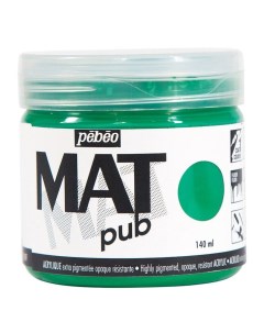 Краска акриловая экстра матовая Mat Pub 1 зеленый 140 мл Pebeo