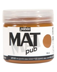 Краска акриловая экстра матовая Mat Pub 1 сиена натуральная 140 мл Pebeo