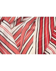 Ткань шелк натуральный Полоски красные Unofabric