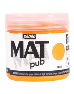 Краска акриловая экстра матовая Mat Pub 3 Оранжевый флуоресцентный 140 мл Pebeo