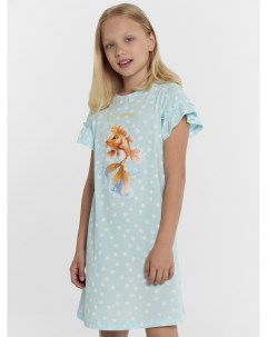 Сорочка ночная для девочек голубая в горох Mark formelle