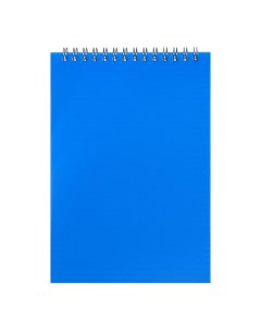 Блокнот а5 60 листов на гребне обложка пластик синий Calligrata
