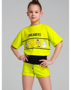 Комплект трикотажный для девочек майка шорты фуфайка футболка Playtoday tween