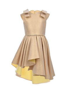 Платье золотого цвета с асимметричной юбкой Eirene