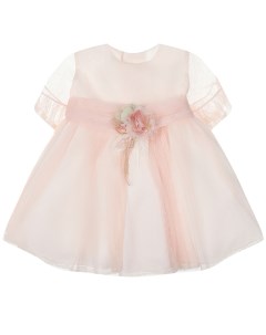 Розовое платье с цветочной аппликацией Amaya