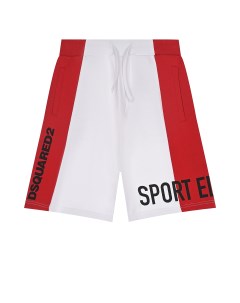 Красно белые шорты с принтом SPORT EDTN 07 Dsquared2