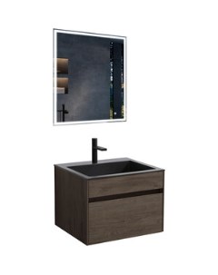 Мебель для ванной Chiara 60х48 R Oak черная раковина Vincea