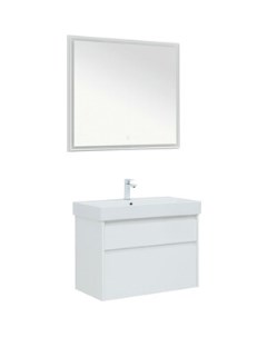 Мебель для ванной Nova Lite 85 два ящика белый глянец Aquanet