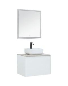 Мебель для ванной Nova Lite 75 один ящик белый глянец серая Aquanet