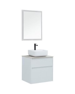 Мебель для ванной Nova Lite 60 два ящика белый глянец серая Aquanet