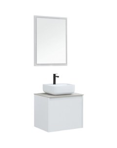 Мебель для ванной Nova Lite 60 один ящик белый глянец серая Aquanet