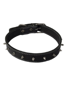 Ошейник для собак с шипами кожаный двойной шир 15мм, обх. шеи 21-27см Каскад