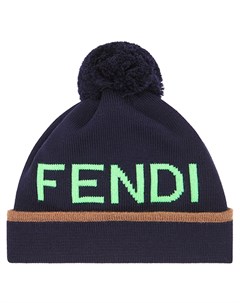 Fendi шапка бини с помпоном один размер синий Fendi