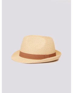 Соломенная плетёная шляпа федора с лентой Zolla