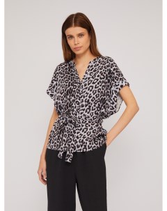 Блузка рубашка на кулиске с леопардовым принтом Zolla
