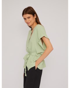 Блузка рубашка на кулиске с коротким рукавом Zolla