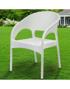 Кресло садовое пластик Rattan 80 5х58х62 см белое 150 кг ЭП 442288 Ola dom