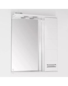 Зеркало шкаф Ирис 65 правый белый с подсветкой Style line