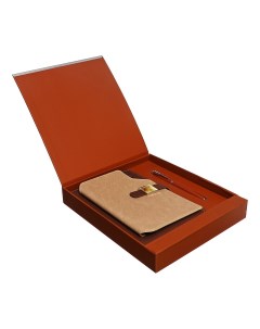Органайзер на кольцах а6 80 листов кожзам c хлястиком линия с ручкой в подарочной коробке коричневый Calligrata