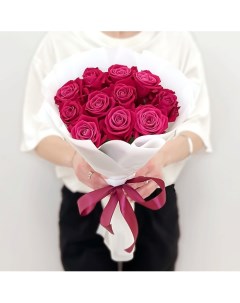 Букет из розовых роз 11 шт букет роз красивый букет Л'этуаль flowers