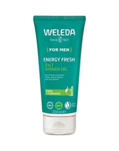Бодрящий гель для душа и шампунь для мужчин For Men Energy Fresh 3 in 1 Shower Gel 200 0 Weleda