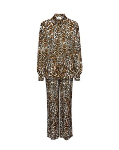 Комплект рубашка и брюки в пижамном стиле леопард So beautiful & wild