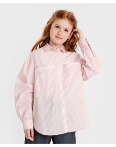 Блузка с длинным рукавом в мелкую полоску розовая Button blue