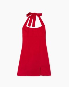 Красное мини платье изо льна Gloria jeans