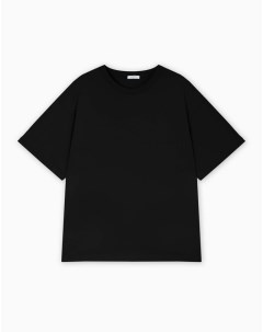 Чёрная базовая футболка superoversize из джерси Gloria jeans