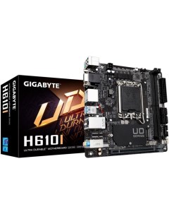 Материнская плата mini ITX H610I LGA1700 H610 2 DDR5 5600 4 SATA 6G M 2 PCIE Glan HDMI 2 DP D Sub 2  Gigabyte