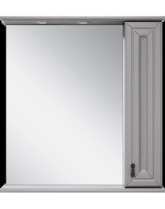 Зеркальный шкаф Лувр П Лвр03065 1504П 65x80 см R с подсветкой выключателем серый матовый Misty