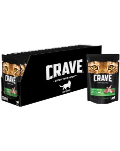 Пауч для взрослых кошек Ягненок 70 г упаковка 30 шт Crave