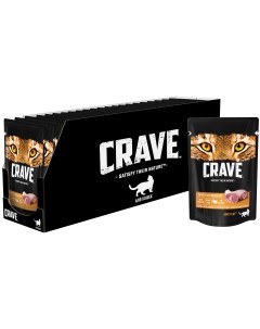 Пауч для взрослых кошек Индейка 70 г упаковка 30 шт Crave