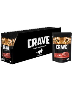 Пауч для взрослых кошек Говядина 70 г упаковка 30 шт Crave