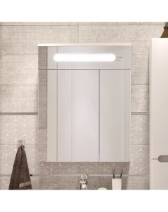Зеркало шкаф Коломна 60 см навесное прямоугольное с подсветкой белое Diwo