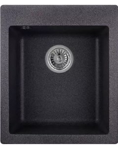 Мойка кухонная Солерно EMQ 1415 Q антрацит 42х49 см кварцевая черная матовая российская Domaci