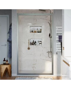 Душевая дверь в нишу Стокгольм DE019D2110200 110 см профиль хром матовый раздвижная прозрачное стекл Stworki