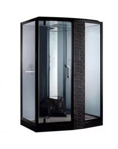 Душевая кабина Diamond 150х100 черная стекло тонированное с баней и гидромассажем Orans