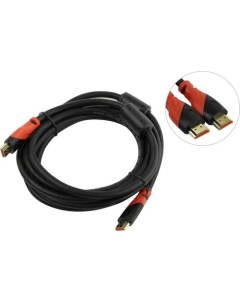 Кабель HDMI 19M HDMI 19M v2 0 4K экранированный ферритовый фильтр 3 м красный черный TCG220F TCG220F Telecom pro