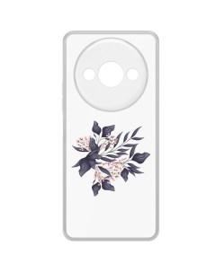 Чехол накладка Clear Case Розовые бутоны для Xiaomi Poco C61 Krutoff