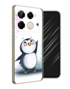 Чехол на Infinix Note 40 Pro 5G Note 40 Pro Plus Пингвин и сердечко Awog