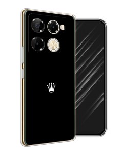 Чехол на Infinix Note 40 Pro 5G Note 40 Pro Plus Белая корона на черном фоне Awog