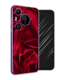 Чехол на Huawei Pura 70 Pro 70 Pro Plus Текстура красный шелк Awog