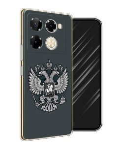 Чехол на Infinix Note 40 Pro 5G Note 40 Pro Plus Герб России серый Awog