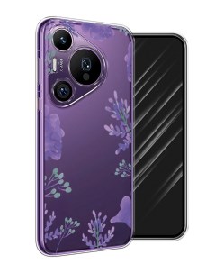Чехол на Huawei Pura 70 Pro 70 Pro Plus Сиреневая цветочная рамка Awog