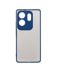 Чехол для Infinix Zero 30 X6731B пластиковый с окантовкой синий Promise mobile