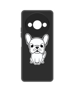 Чехол накладка Soft Case Черно белый щенок для Xiaomi Poco C61 черный Krutoff