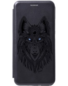 Чехол книжка на Xiaomi Poco X6 Pro 5G с рисунком Grand Wolf черный Gosso cases