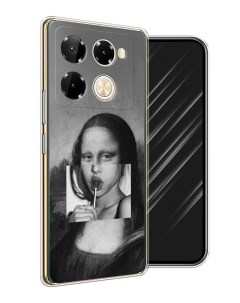 Чехол на Infinix Note 40 Pro 5G Note 40 Pro Plus Mona Lisa sucking lollipop Awog
